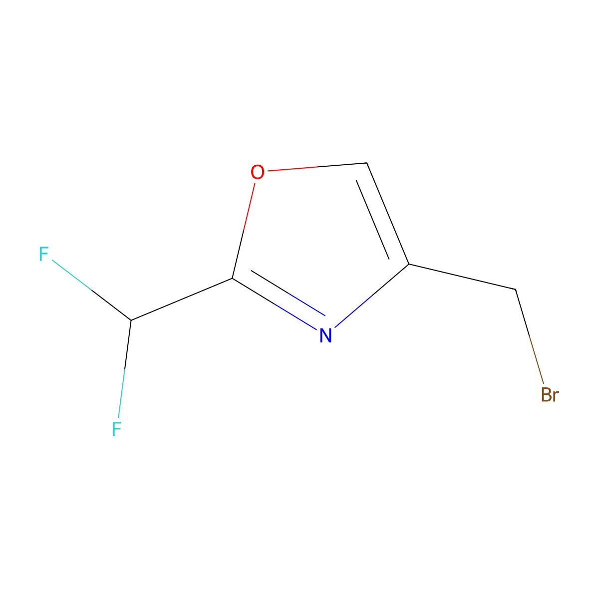 4-(Bromomethyl)-2-(difluoromethyl)-1,3-oxazole molecular structure, CAS 2137531-31-6