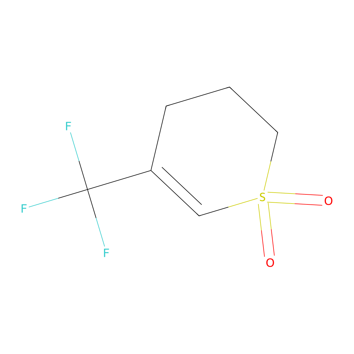 5-(trifluoromethyl)-3,4-dihydro-2H-1lambda6-thiopyran-1,1-dione molecular structure, CAS 2137534-81-5