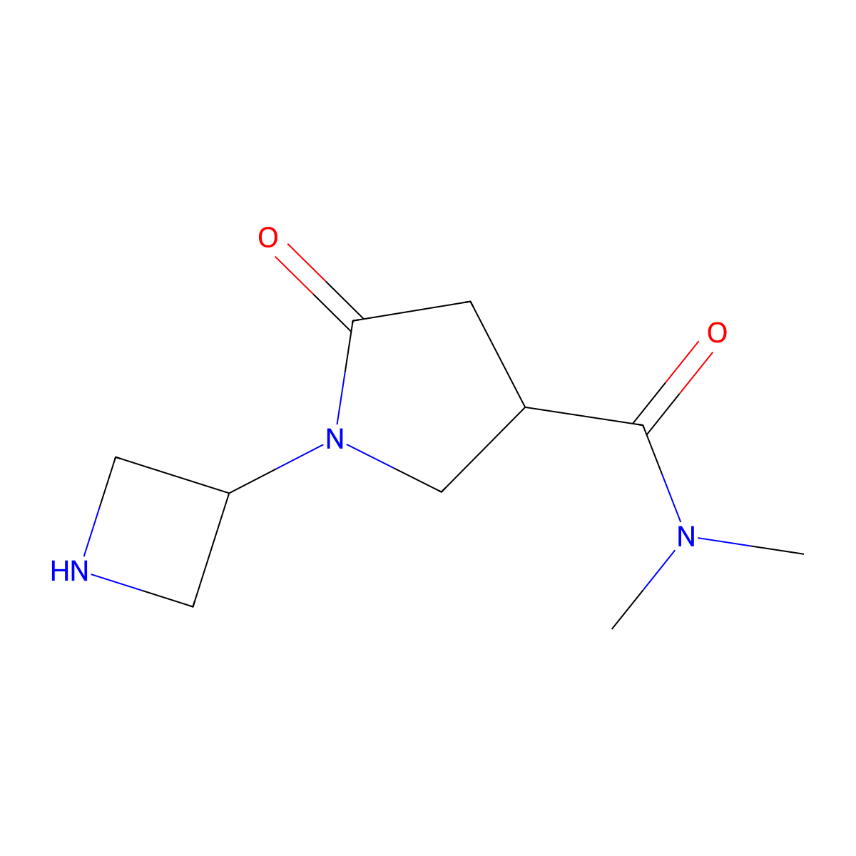 1-(azetidin-3-yl)-N,N-dimethyl-5-oxopyrrolidine-3-carboxamide molecular structure, CAS 2137535-64-7