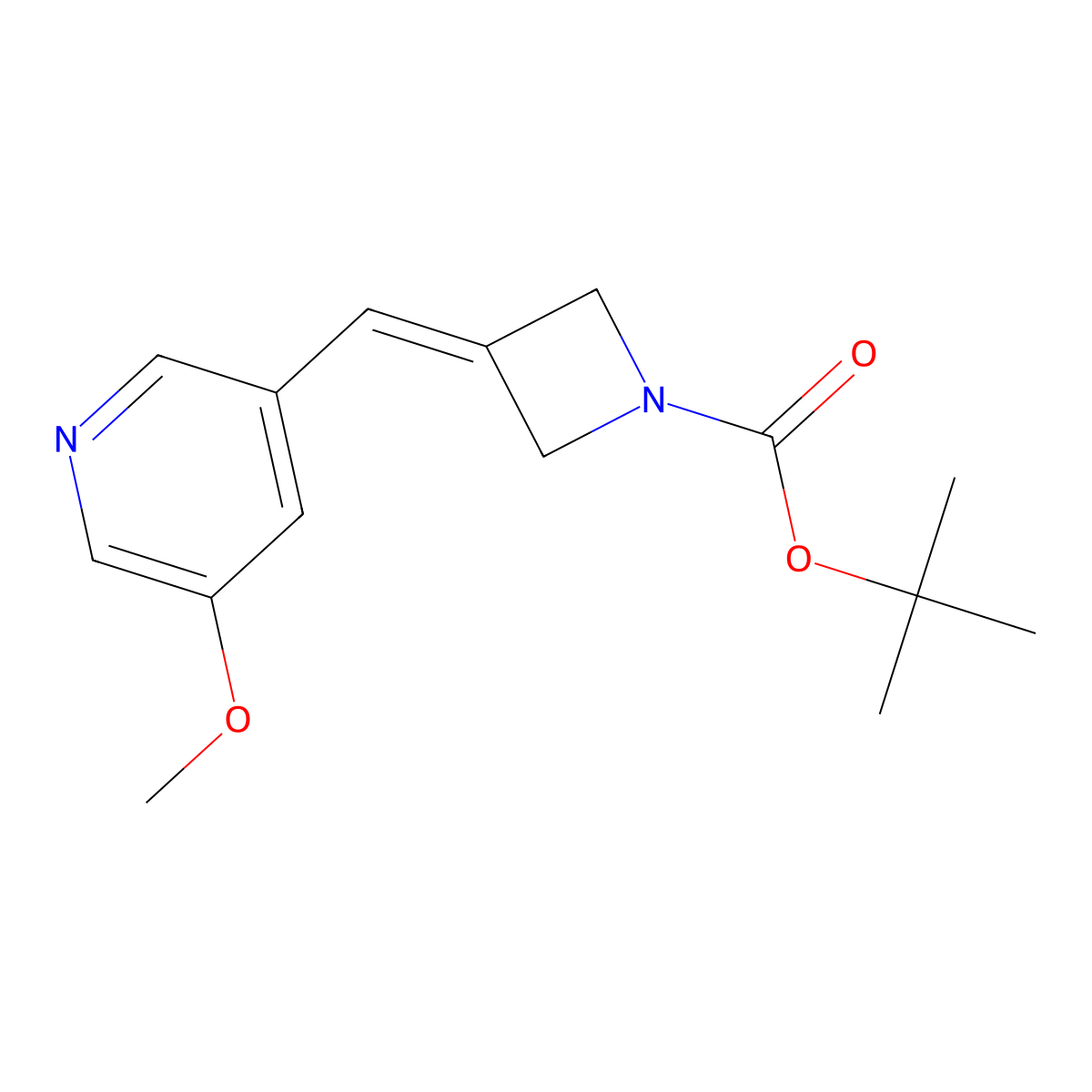 Tert-butyl 3-[(5-methoxypyridin-3-yl)methylidene]azetidine-1-carboxylate molecular structure, CAS 2137535-86-3