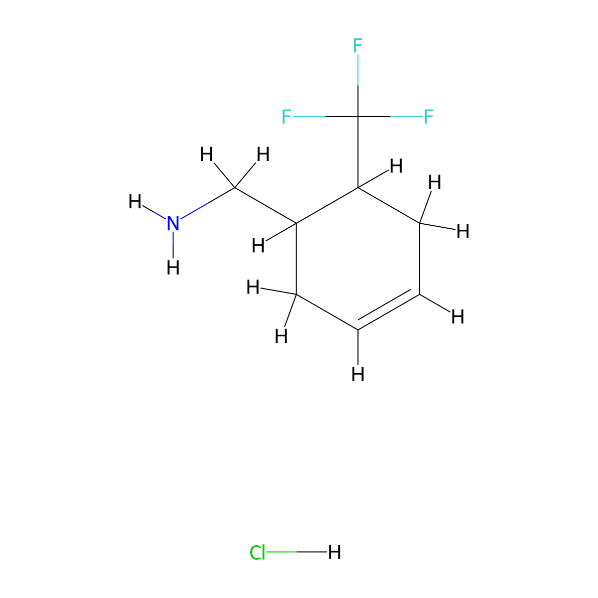 [6-(Trifluoromethyl)cyclohex-3-en-1-yl]methanamine hydrochloride molecular structure, CAS 2137536-22-0