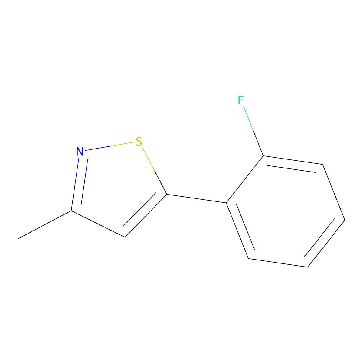 5-(2-Fluorophenyl)-3-methyl-1,2-thiazole molecular structure, CAS 2137536-23-1