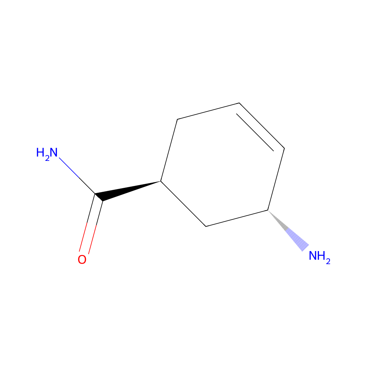 rac-(1R,5S)-5-aminocyclohex-3-ene-1-carboxamide molecular structure, CAS 2137536-54-8