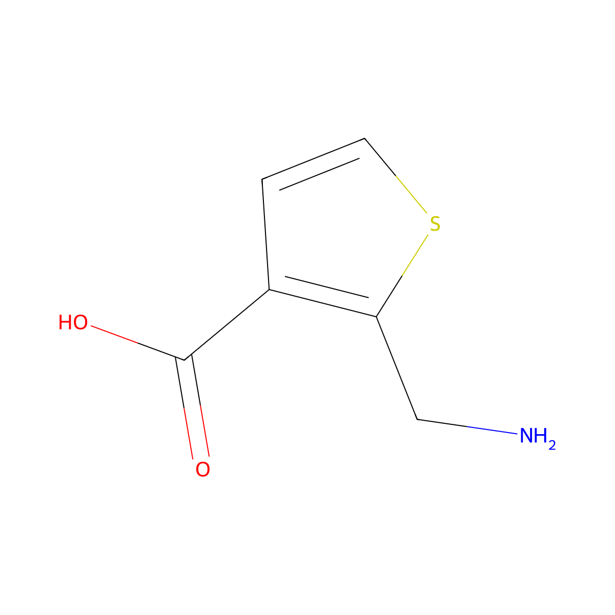 2-(Aminomethyl)thiophene-3-carboxylic acid molecular structure, CAS 2137539-04-7