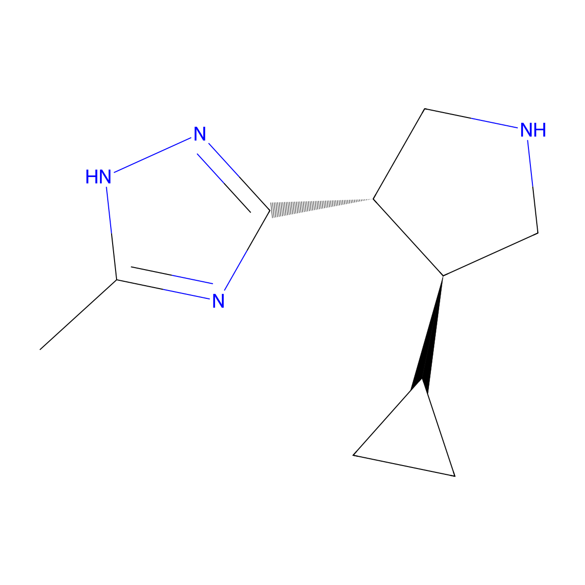 rac-5-[(3R,4R)-4-cyclopropylpyrrolidin-3-yl]-3-methyl-1H-1,2,4-triazole molecular structure, CAS 2137539-16-1