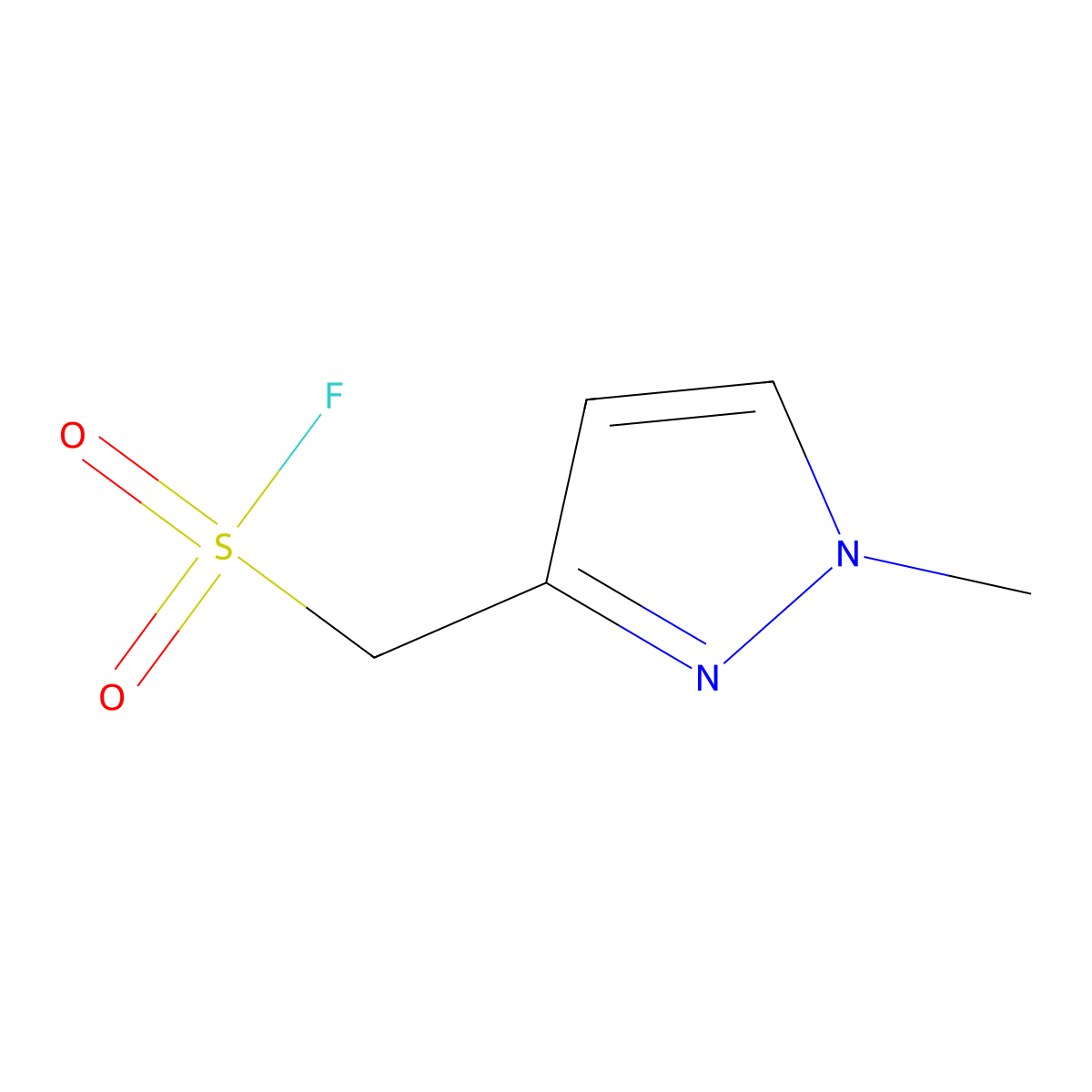 (1-methyl-1H-pyrazol-3-yl)methanesulfonyl fluoride molecular structure, CAS 2137539-20-7
