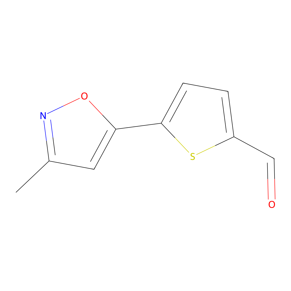 5-(3-Methyl-1,2-oxazol-5-yl)thiophene-2-carbaldehyde molecular structure, CAS 2137540-40-8