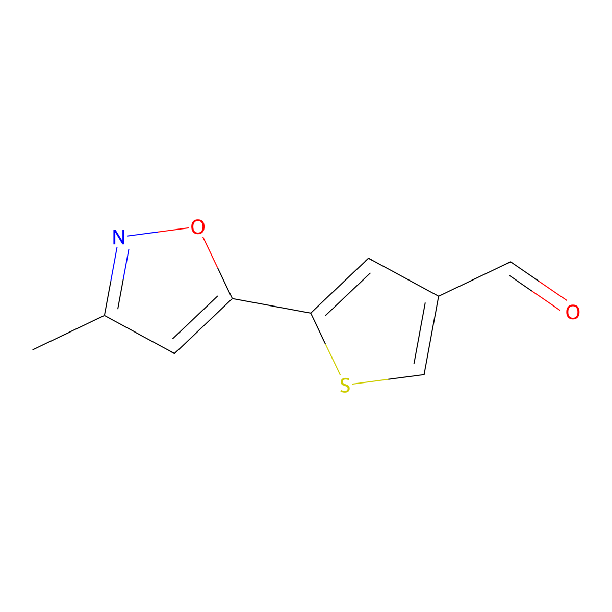 5-(3-Methyl-1,2-oxazol-5-yl)thiophene-3-carbaldehyde molecular structure, CAS 2137540-45-3