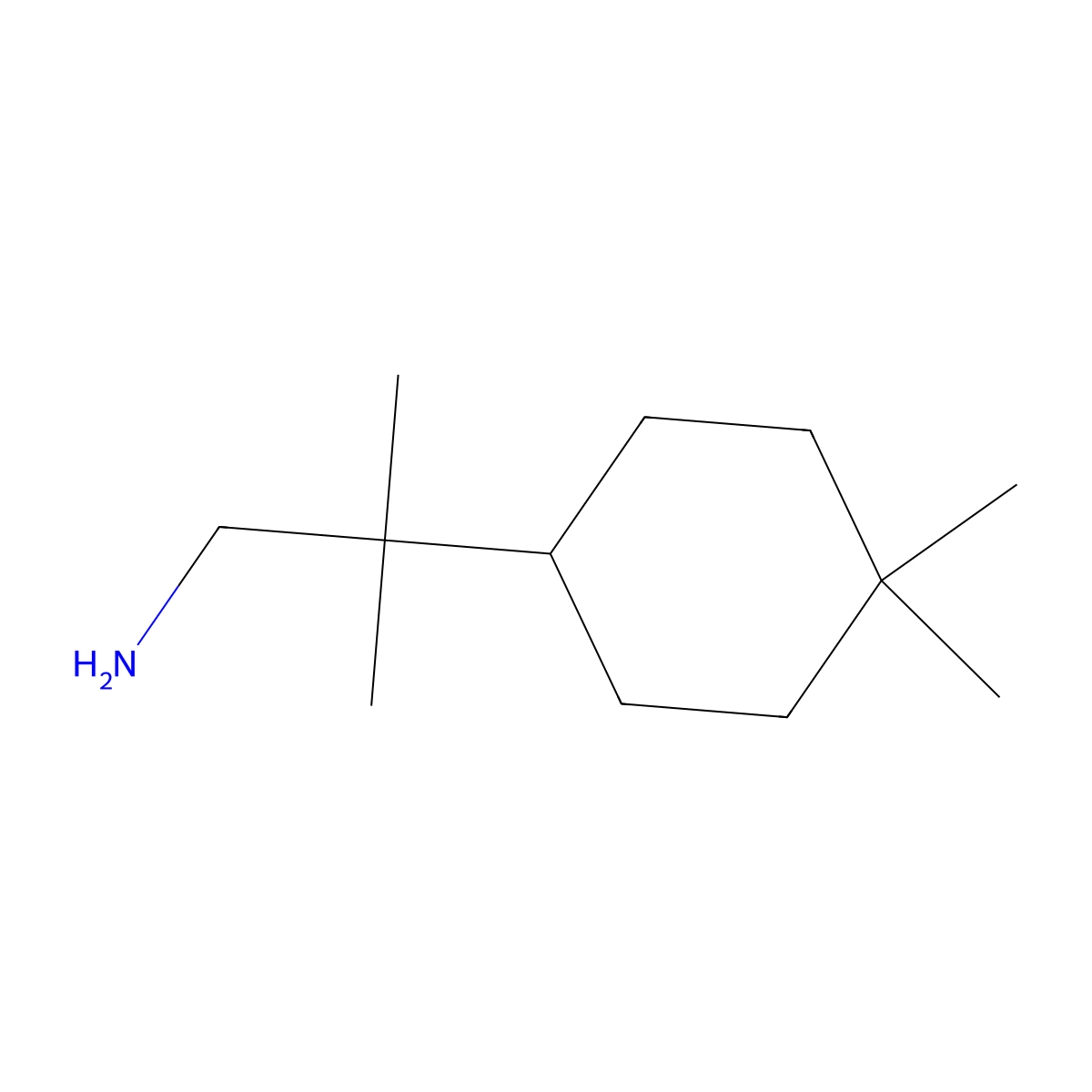 2-(4,4-Dimethylcyclohexyl)-2-methylpropan-1-ami ne hydrochloride molecular structure, CAS 2137541-03-6