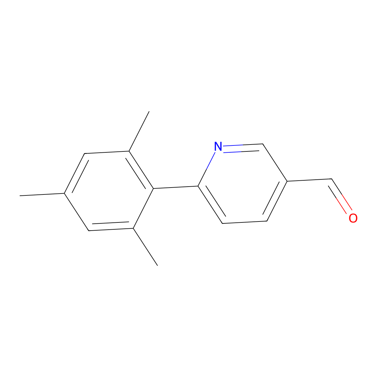 6-(2,4,6-Trimethylphenyl)pyridine-3-carbaldehyde molecular structure, CAS 2137541-91-2