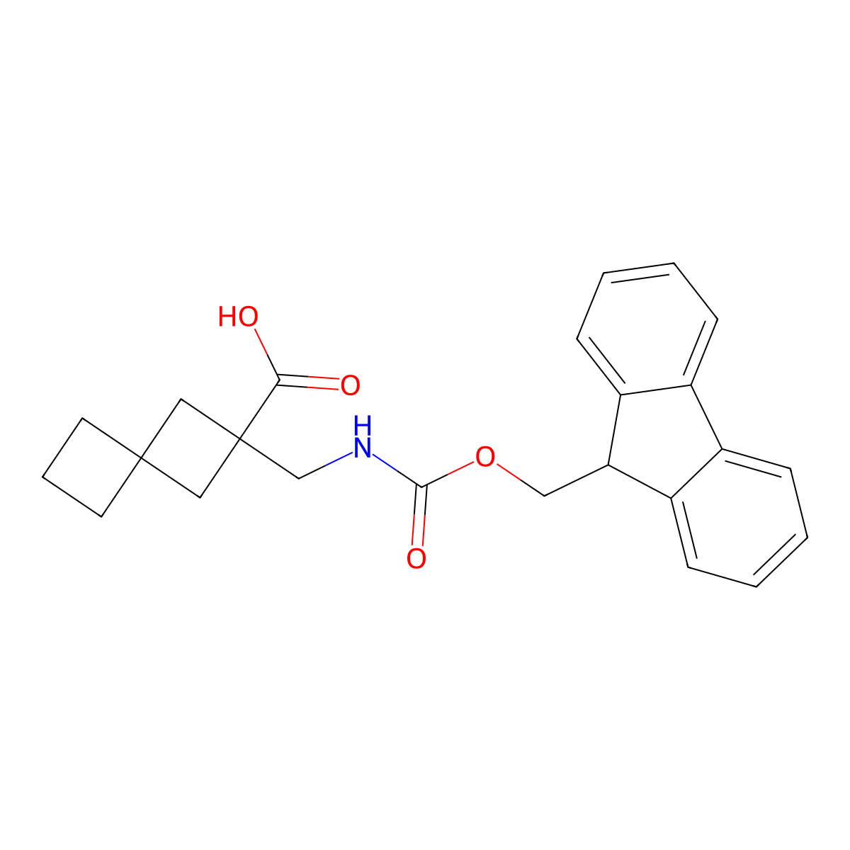 2-[({[(9H-fluoren-9-yl)methoxy]carbonyl}amino)methyl]spiro[3.3]heptane-2-carboxylic acid molecular structure, CAS 2137544-78-4