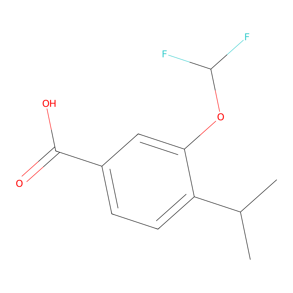 3-(Difluoromethoxy)-4-(propan-2-yl)benzoic acid molecular structure, CAS 2137545-64-1
