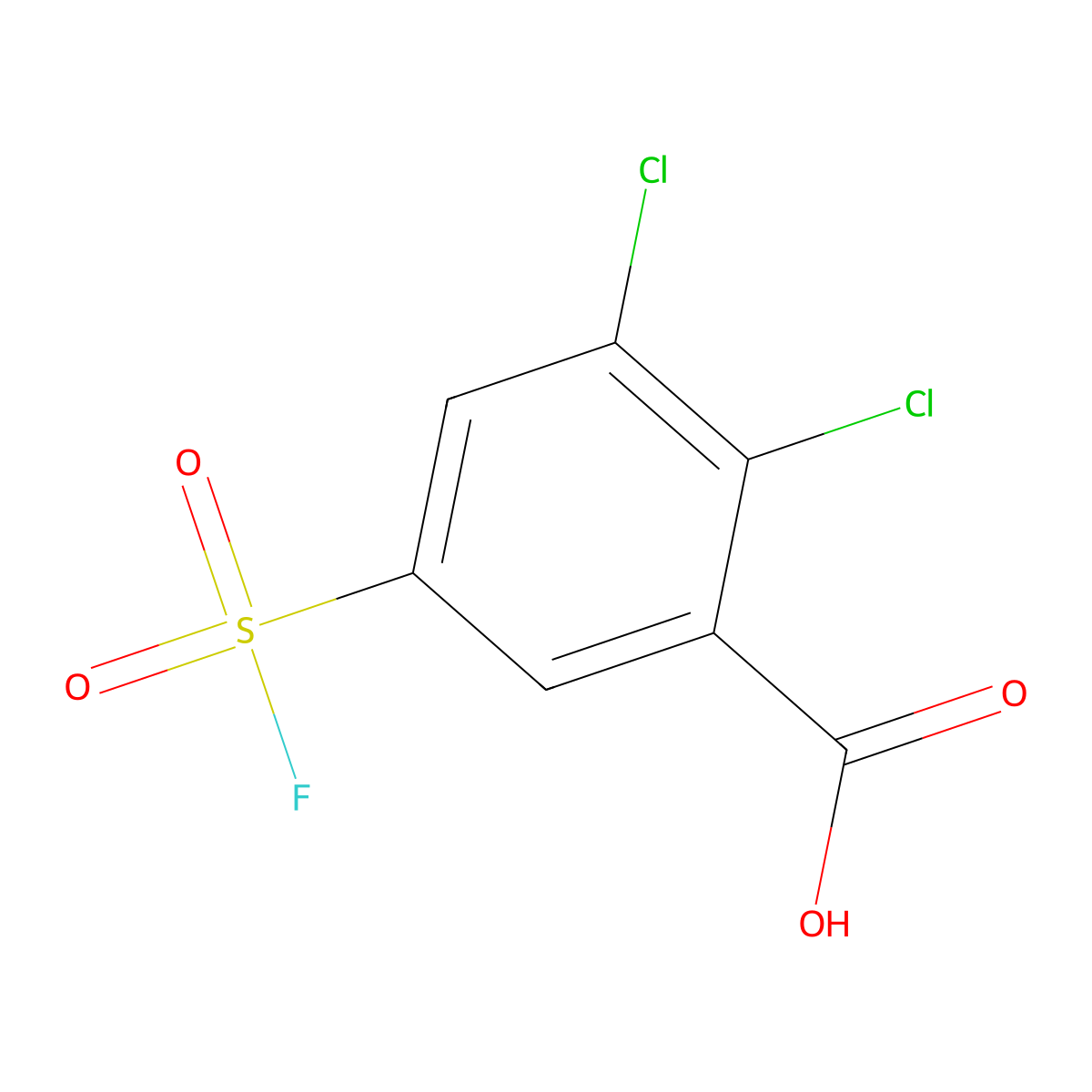 2,3-Dichloro-5-(fluorosulfonyl)benzoic acid molecular structure, CAS 2137545-75-4