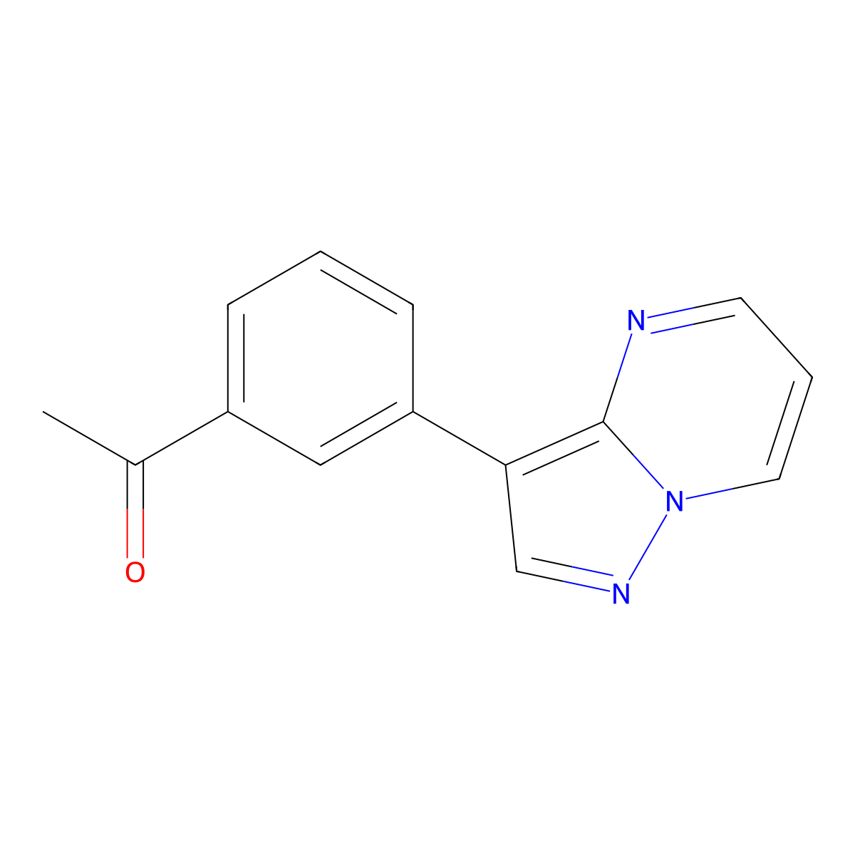 1-(3-{Pyrazolo[1,5-a]pyrimidin-3-yl}phenyl)ethan-1-one molecular structure, CAS 2137545-78-7