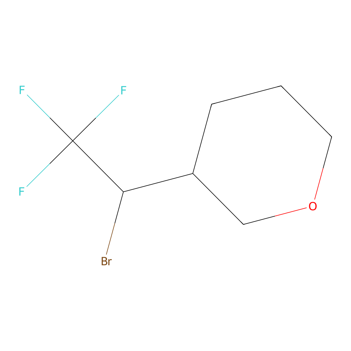 3-(1-Bromo-2,2,2-trifluoroethyl)oxane molecular structure, CAS 2137546-27-9