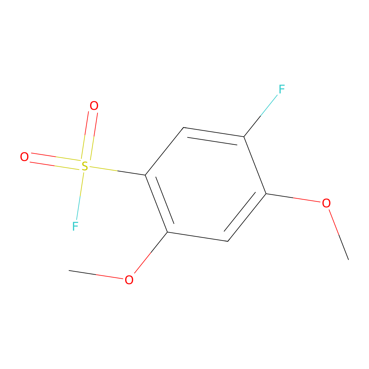 5-Fluoro-2,4-dimethoxybenzene-1-sulfonyl fluoride molecular structure, CAS 2137546-45-1