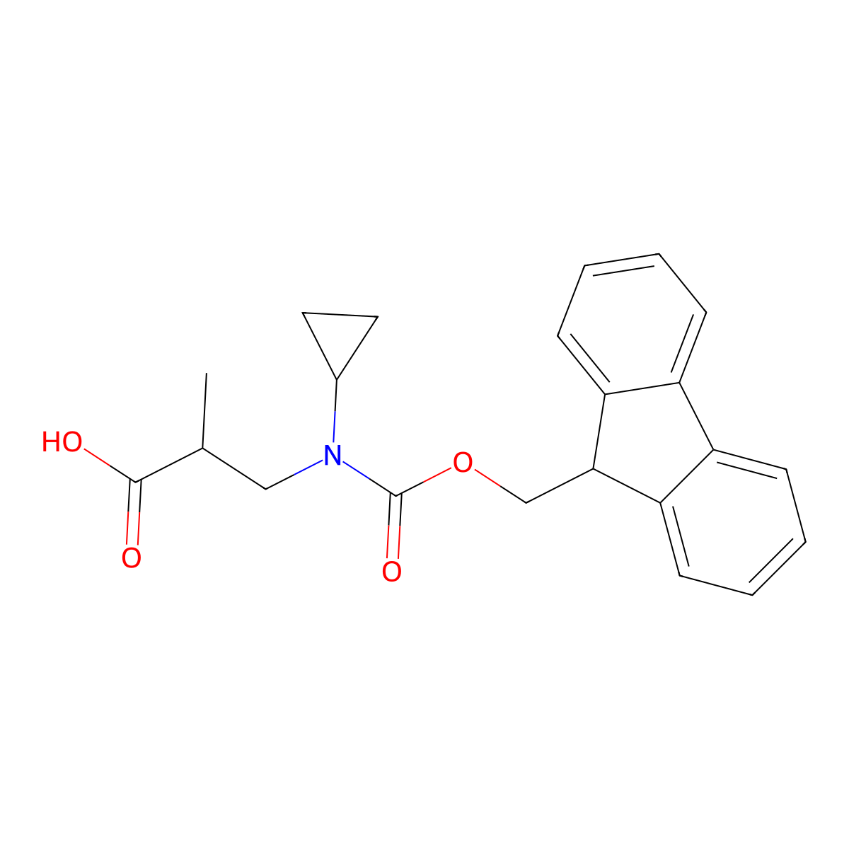 3-[cyclopropyl({[(9H-fluoren-9-yl)methoxy]carbonyl})amino]-2-methylpropanoic acid molecular structure, CAS 2137546-55-3
