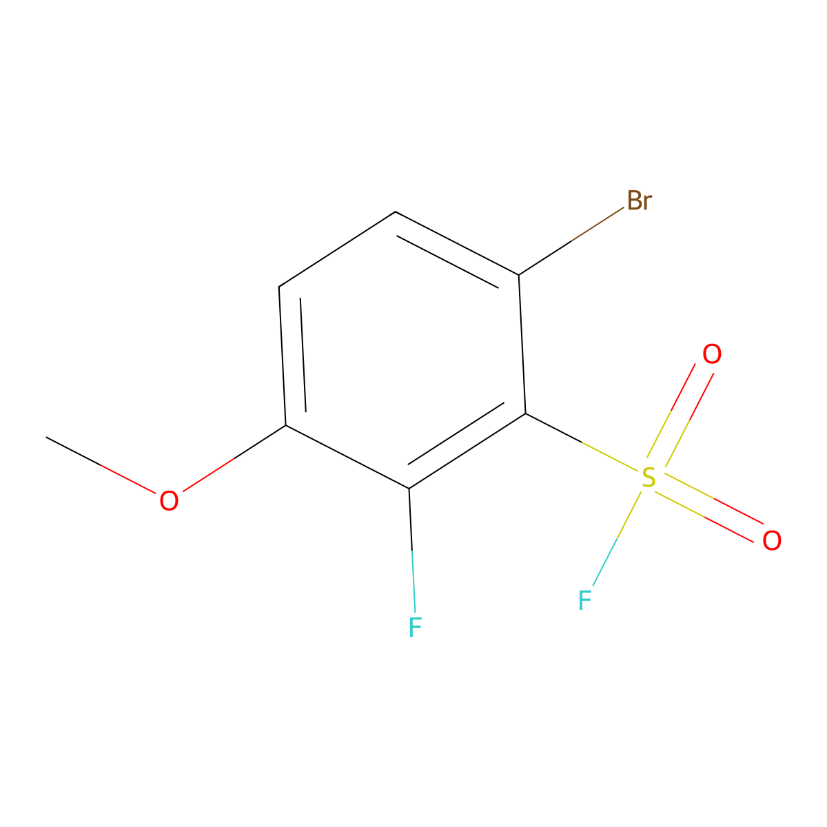 6-Bromo-2-fluoro-3-methoxybenzene-1-sulfonyl fluoride molecular structure, CAS 2137547-68-1