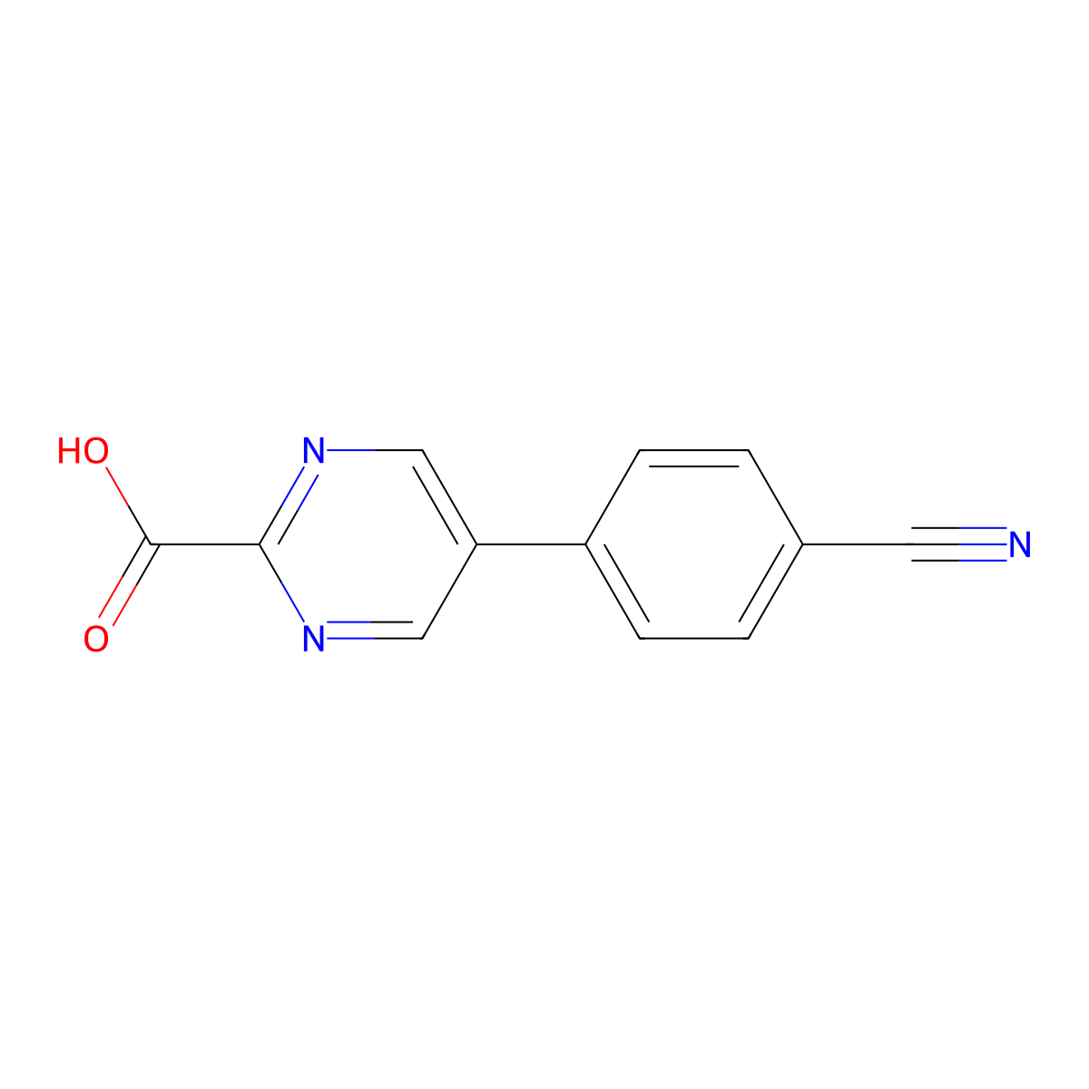5-(4-Cyanophenyl)pyrimidine-2-carboxylic acid molecular structure, CAS 2137547-71-6
