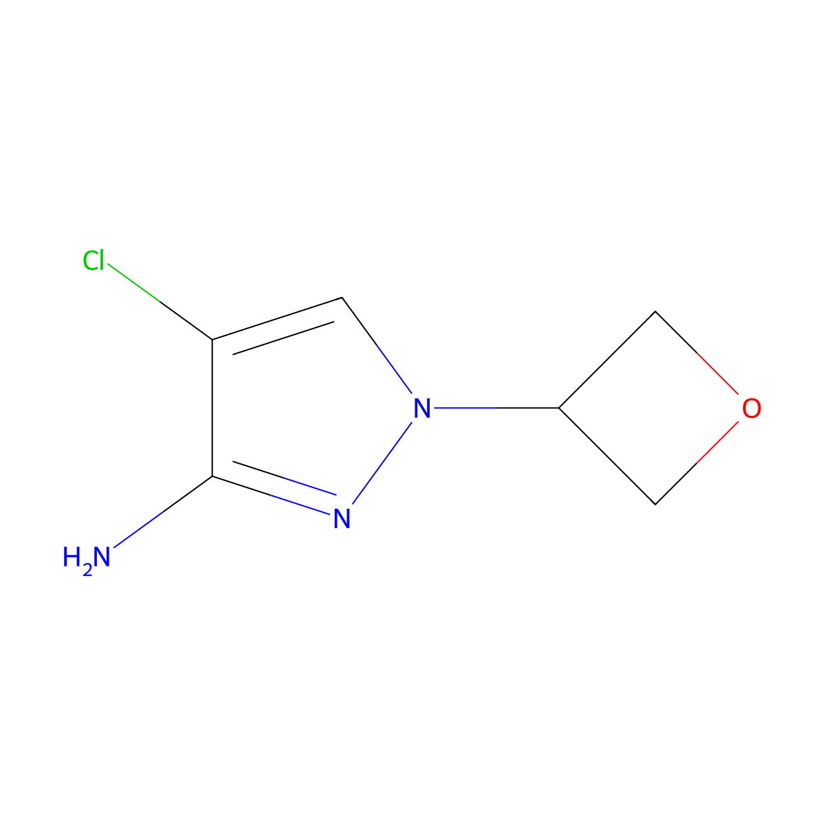 4-Chloro-1-(oxetan-3-yl)-1h-pyrazol-3-amine molecular structure, CAS 2137547-75-0