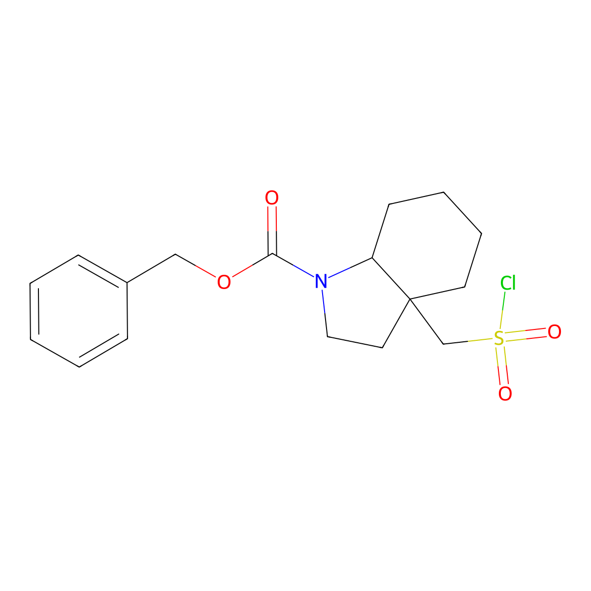 benzyl 3a-[(chlorosulfonyl)methyl]-octahydro-1H-indole-1-carboxylate molecular structure, CAS 2137547-80-7