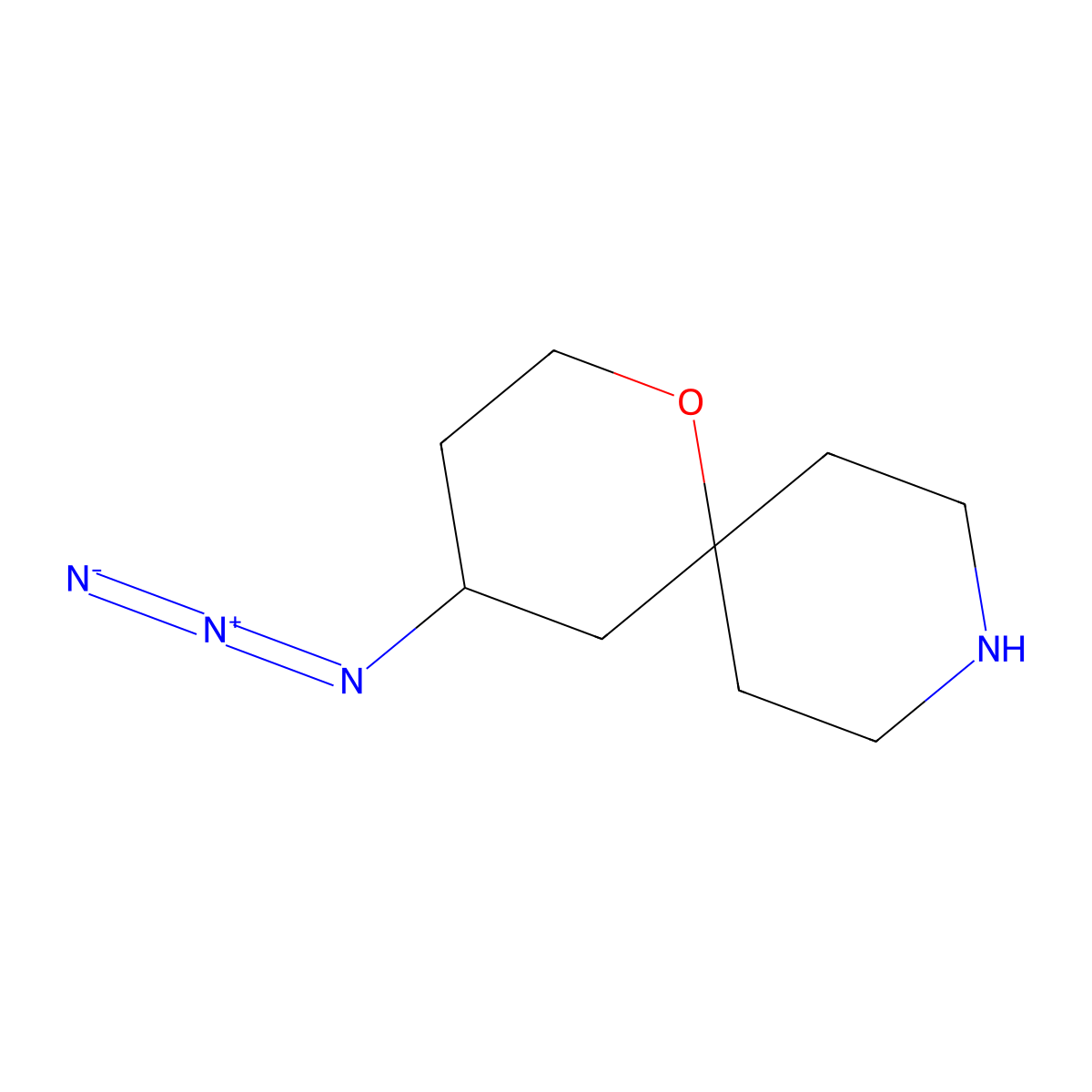 4-Azido-1-oxa-9-azaspiro[5.5]undecane molecular structure, CAS 2137548-05-9