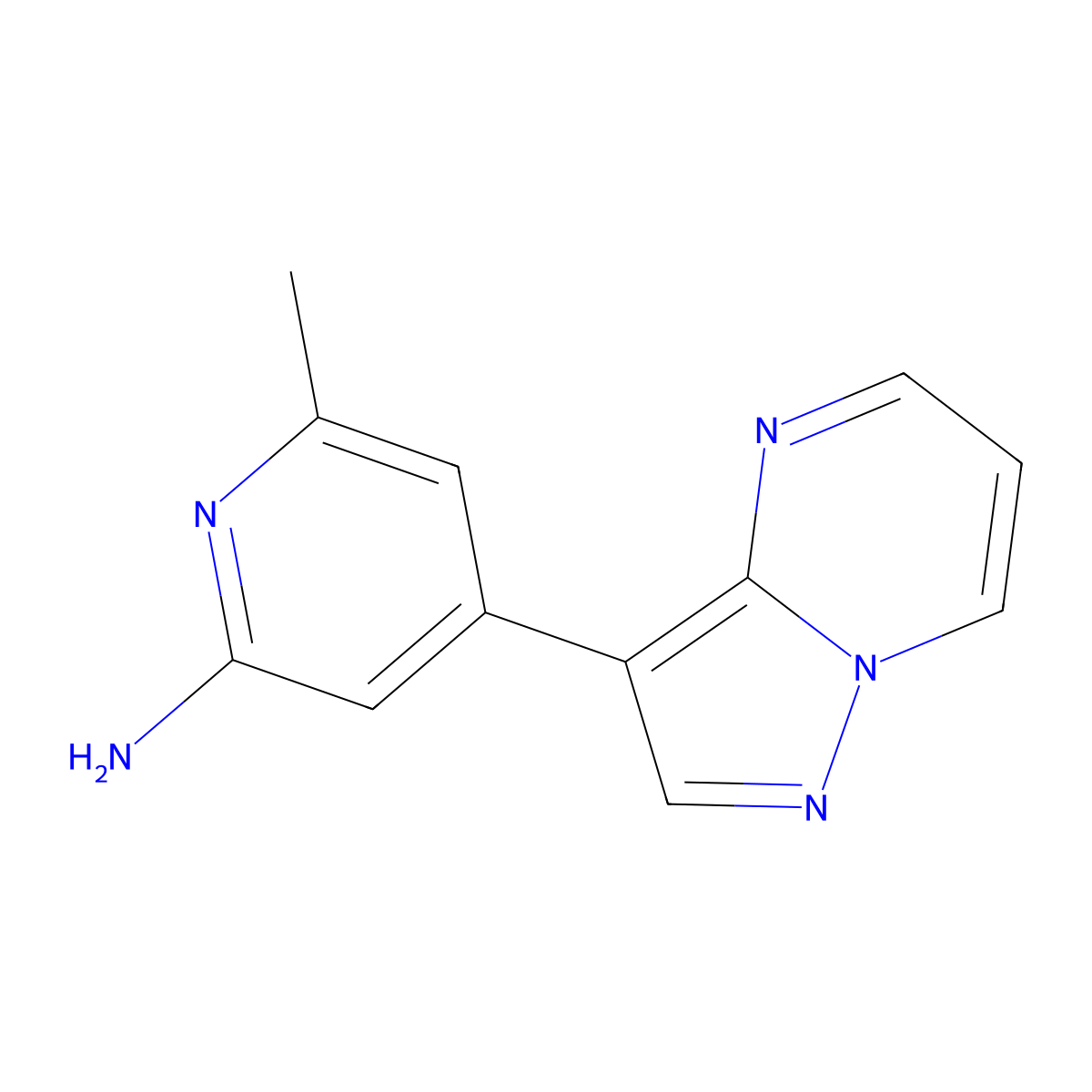 6-Methyl-4-{pyrazolo[1,5-a]pyrimidin-3-yl}pyridin-2-amine molecular structure, CAS 2137548-07-1