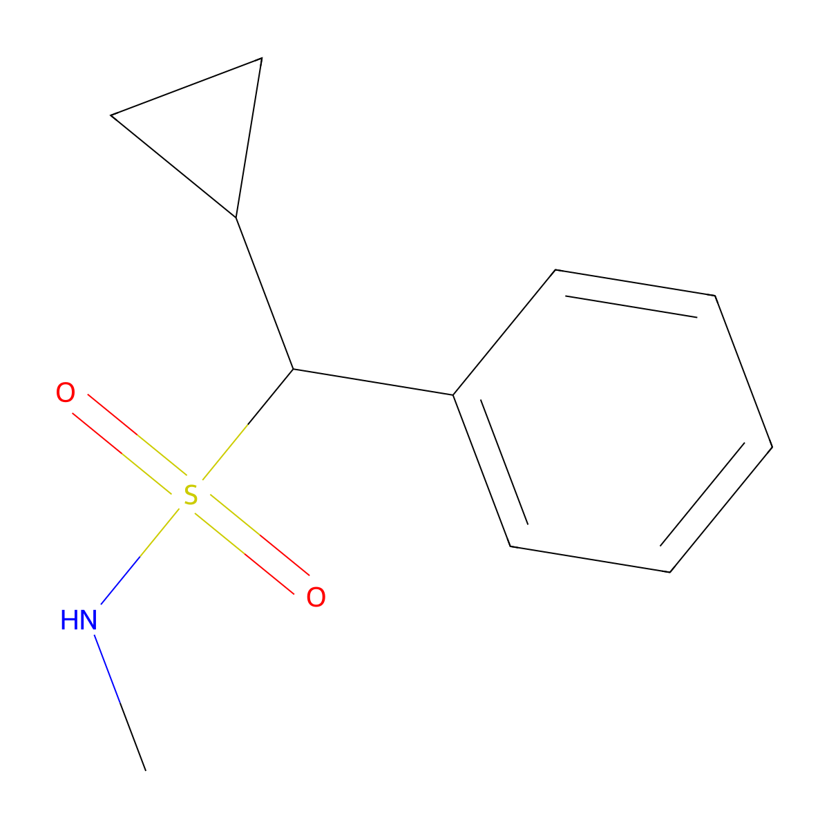 1-cyclopropyl-N-methyl-1-phenylmethanesulfonamide molecular structure, CAS 2137549-20-1