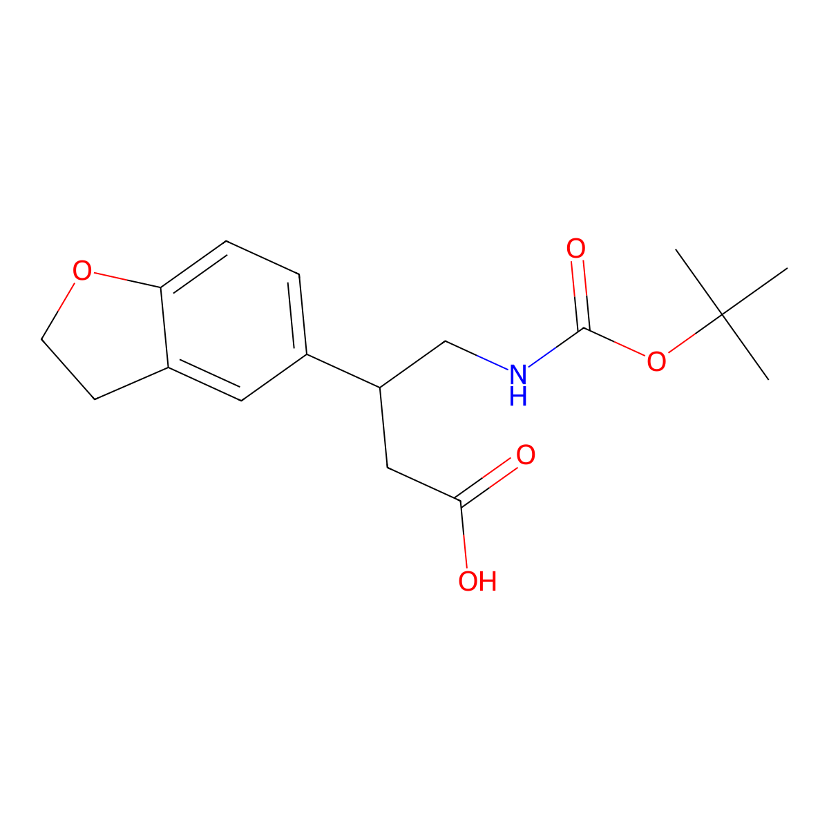 4-{[(Tert-butoxy)carbonyl]amino}-3-(2,3-dihydro-1-benzofuran-5-yl)butanoic acid molecular structure, CAS 2137550-19-5