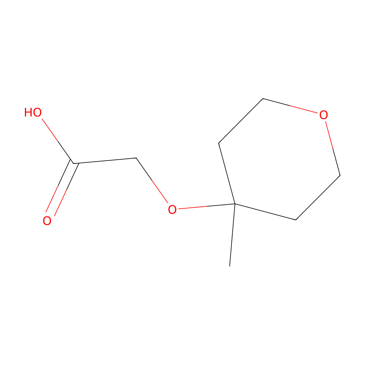 2-[(4-Methyloxan-4-yl)oxy]acetic acid molecular structure, CAS 2137550-82-2