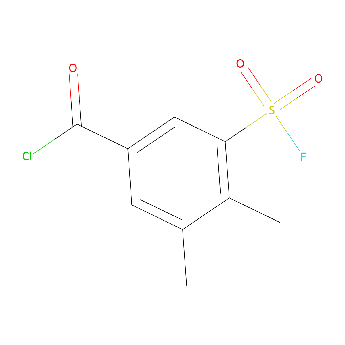 3-(Fluorosulfonyl)-4,5-dimethylbenzoyl chloride molecular structure, CAS 2137551-96-1