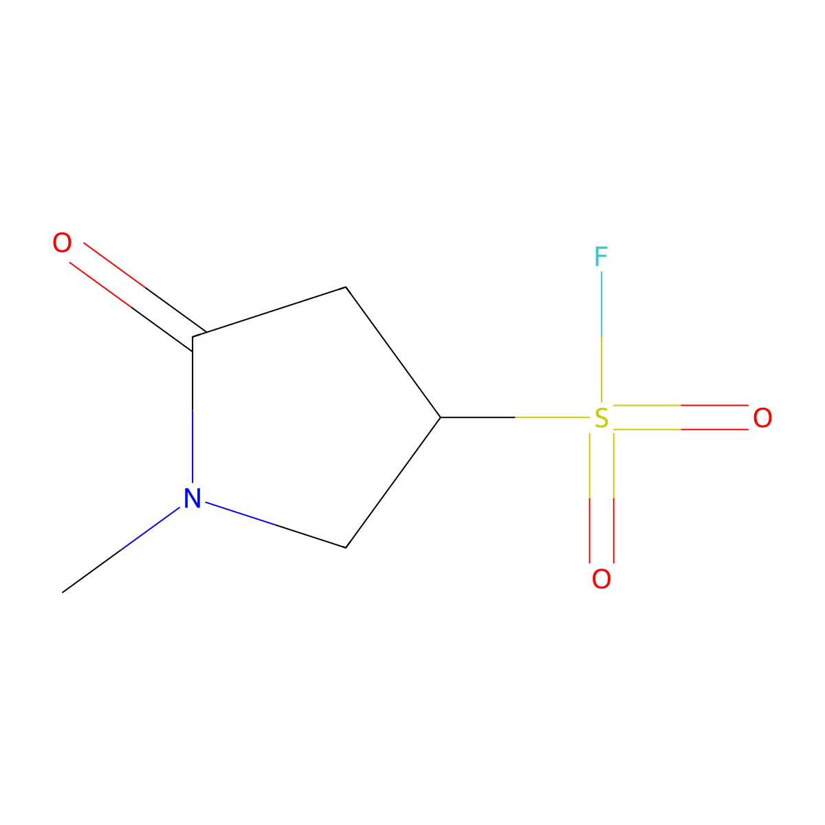 1-Methyl-5-oxopyrrolidine-3-sulfonyl fluoride molecular structure, CAS 2137552-18-0