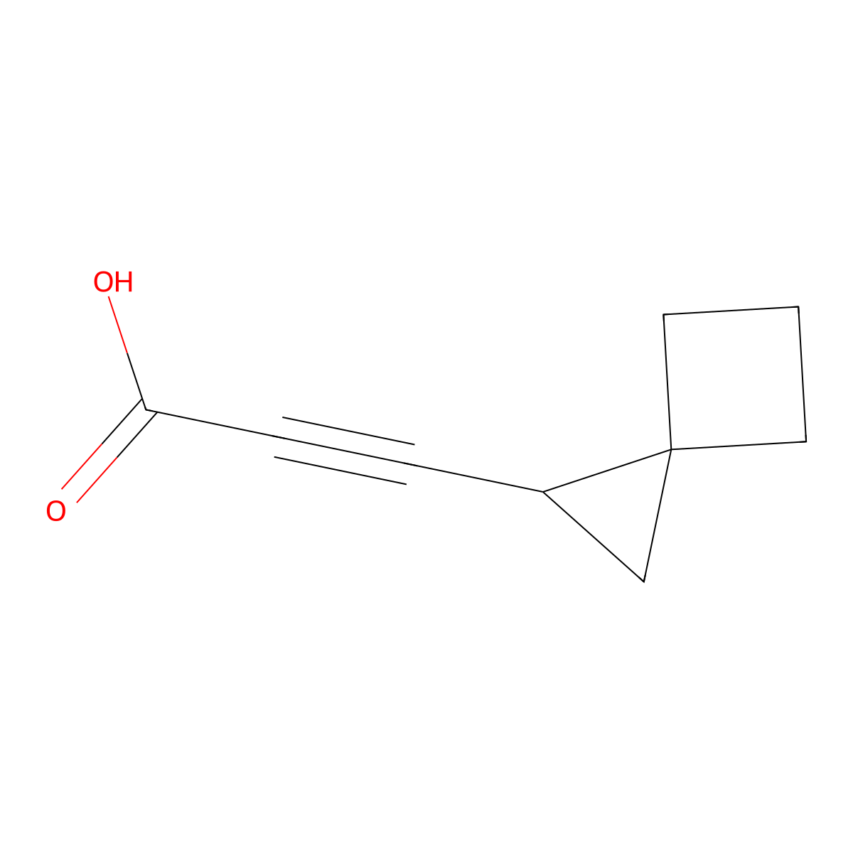3-{Spiro[2.3]hexan-1-yl}prop-2-ynoic acid molecular structure, CAS 2137553-64-9