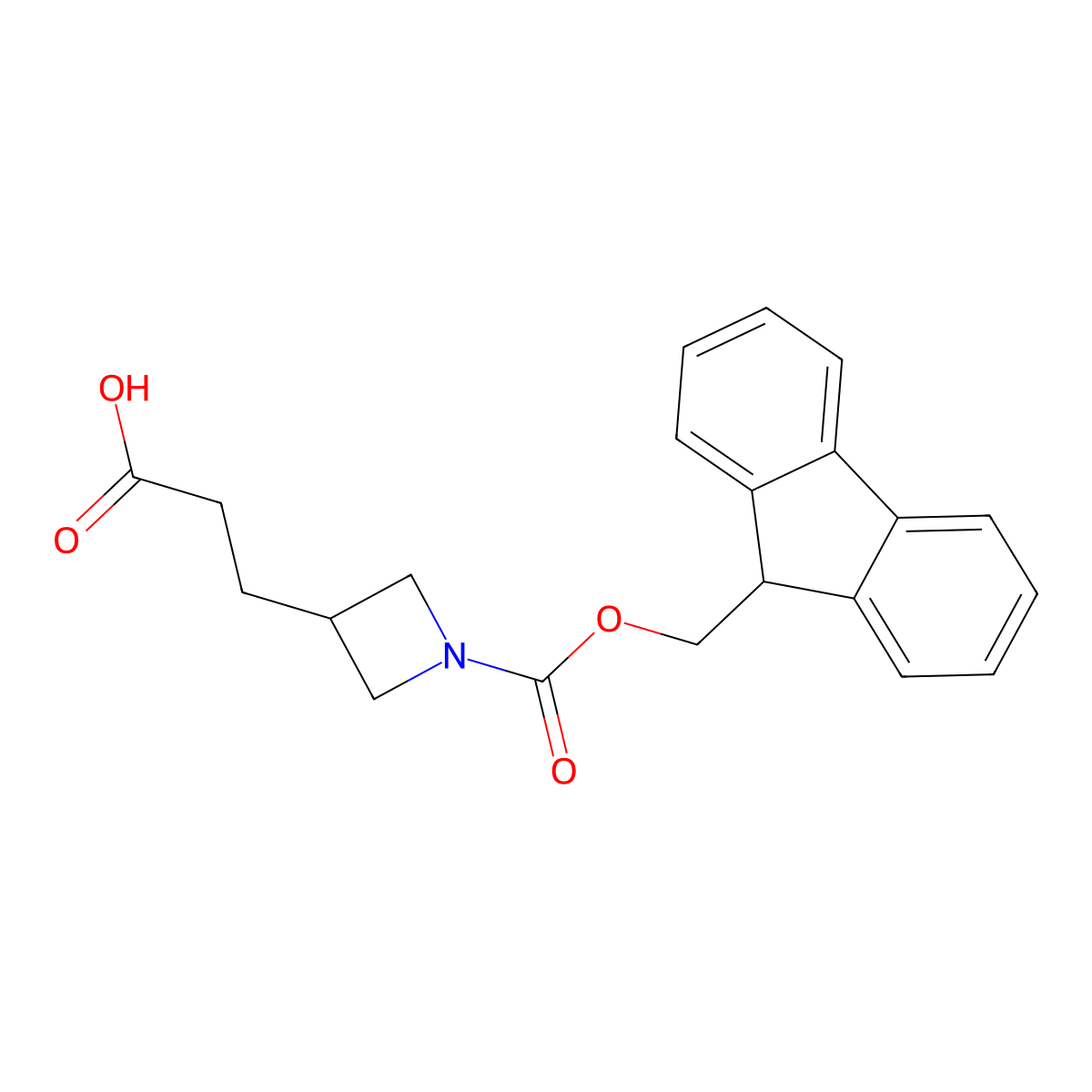 3-(1-{[(9H-fluoren-9-yl)methoxy]carbonyl}azetidin-3-yl)propanoic acid molecular structure, CAS 2137554-08-4
