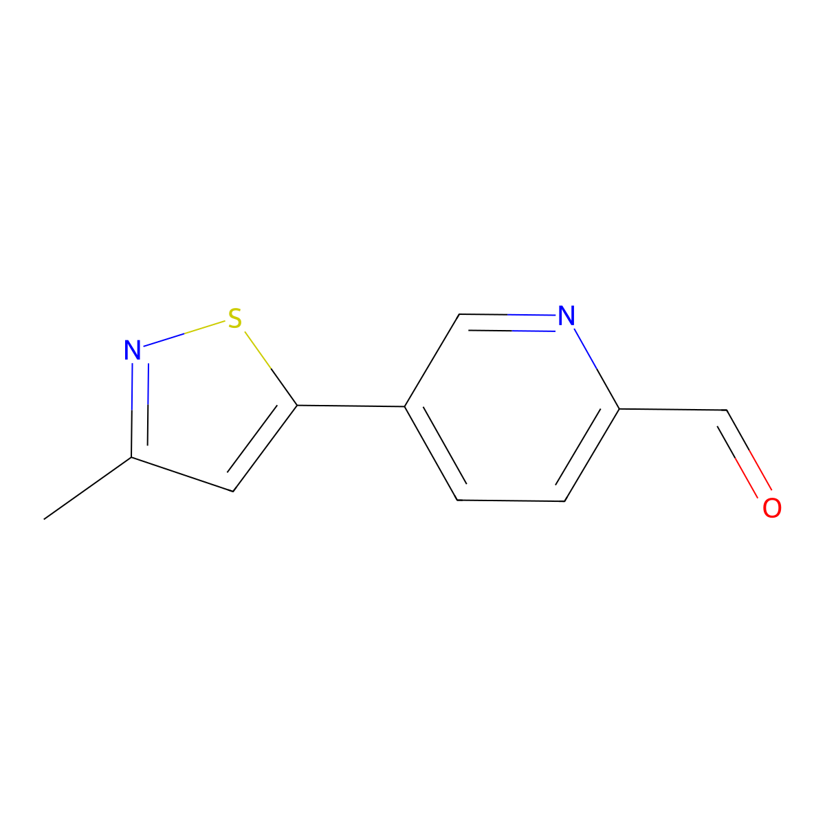 5-(3-Methyl-1,2-thiazol-5-yl)pyridine-2-carbaldehyde molecular structure, CAS 2137555-19-0