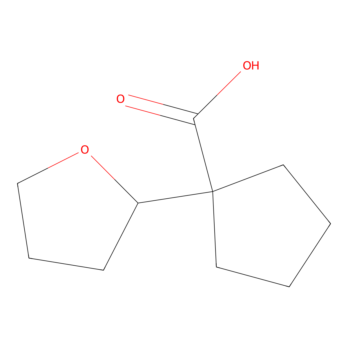 1-(Oxolan-2-yl)cyclopentane-1-carboxylic acid molecular structure, CAS 2137557-91-4
