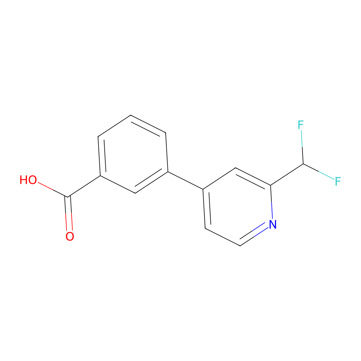 3-[2-(Difluoromethyl)pyridin-4-yl]benzoic acid molecular structure, CAS 2137558-66-6