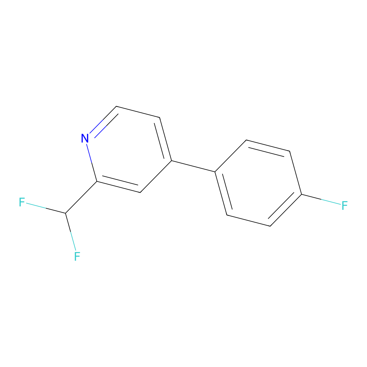 2-(Difluoromethyl)-4-(4-fluorophenyl)pyridine molecular structure, CAS 2137558-70-2
