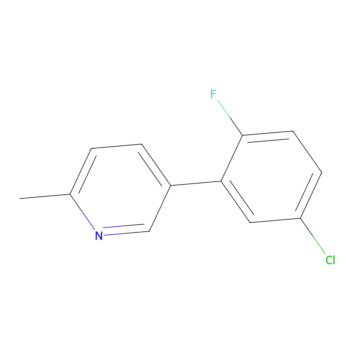 5-(5-Chloro-2-fluorophenyl)-2-methylpyridine molecular structure, CAS 2137558-76-8