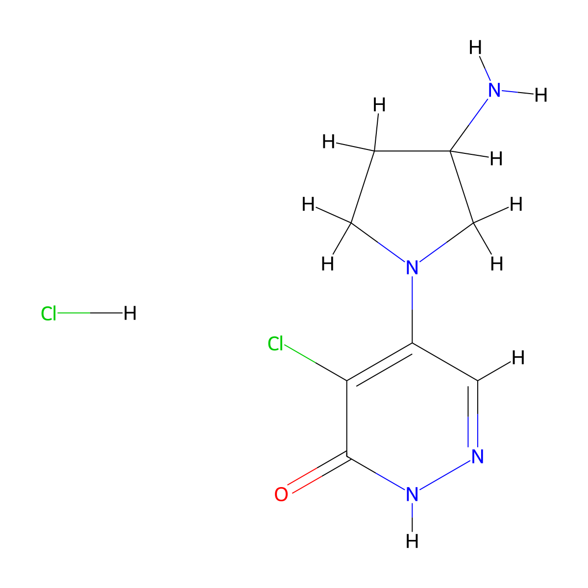 5-(3-Aminopyrrolidin-1-yl)-4-chloro-2,3-dihydropyridazin-3-one hydrochloride molecular structure, CAS 2137559-41-0
