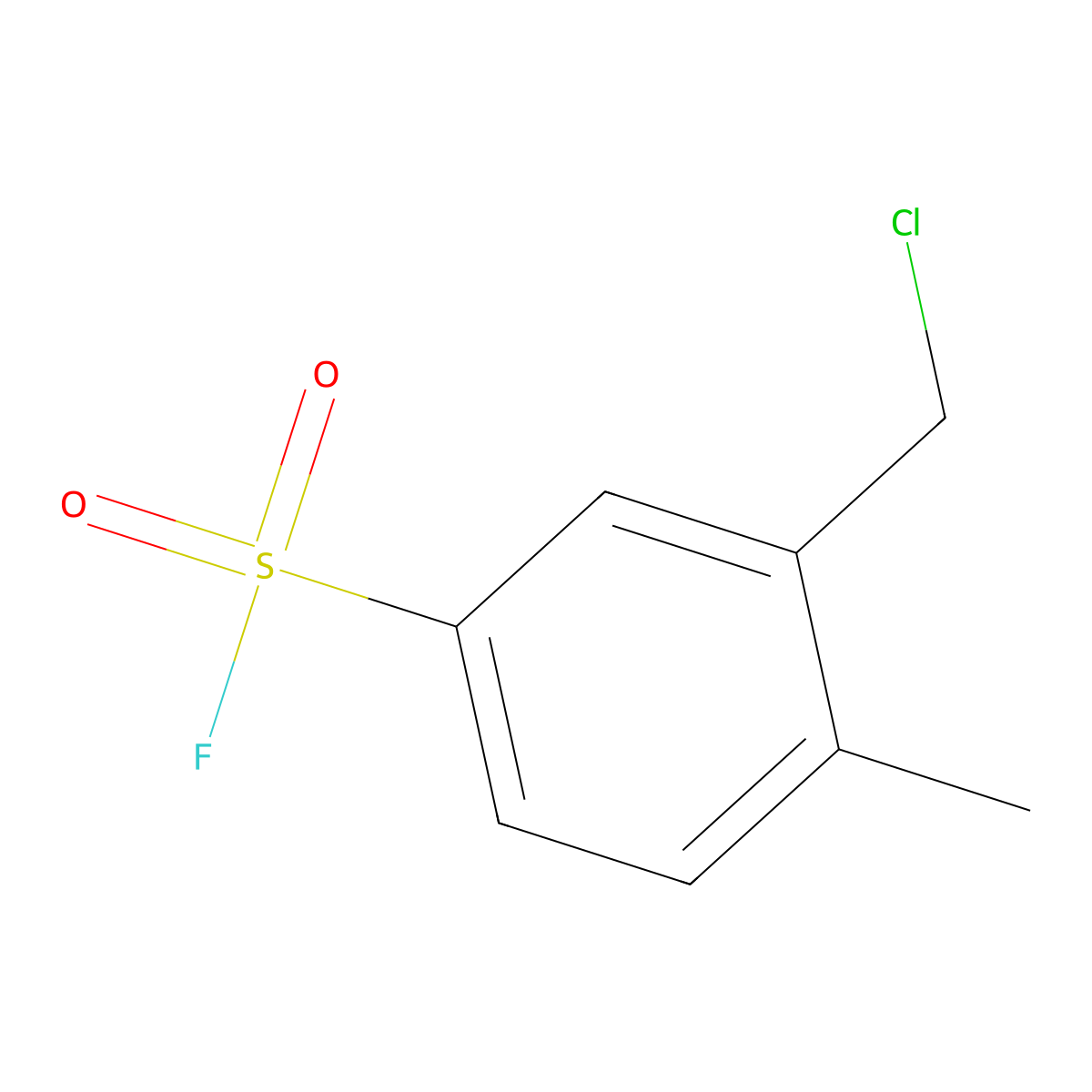 3-(Chloromethyl)-4-methylbenzene-1-sulfonyl fluoride molecular structure, CAS 2137559-54-5