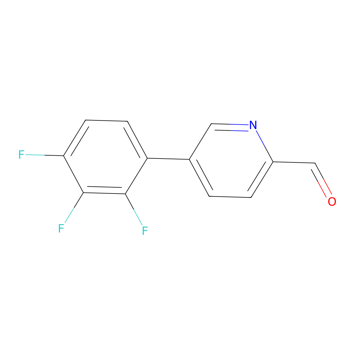 5-(2,3,4-Trifluorophenyl)pyridine-2-carbaldehyde molecular structure, CAS 2137559-70-5