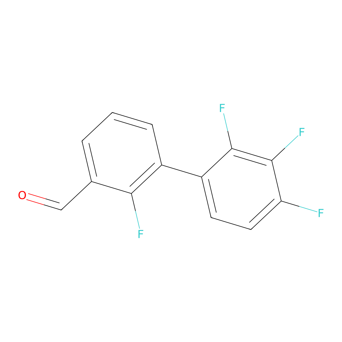 2-Fluoro-3-(2,3,4-trifluorophenyl)benzaldehyde molecular structure, CAS 2137559-81-8