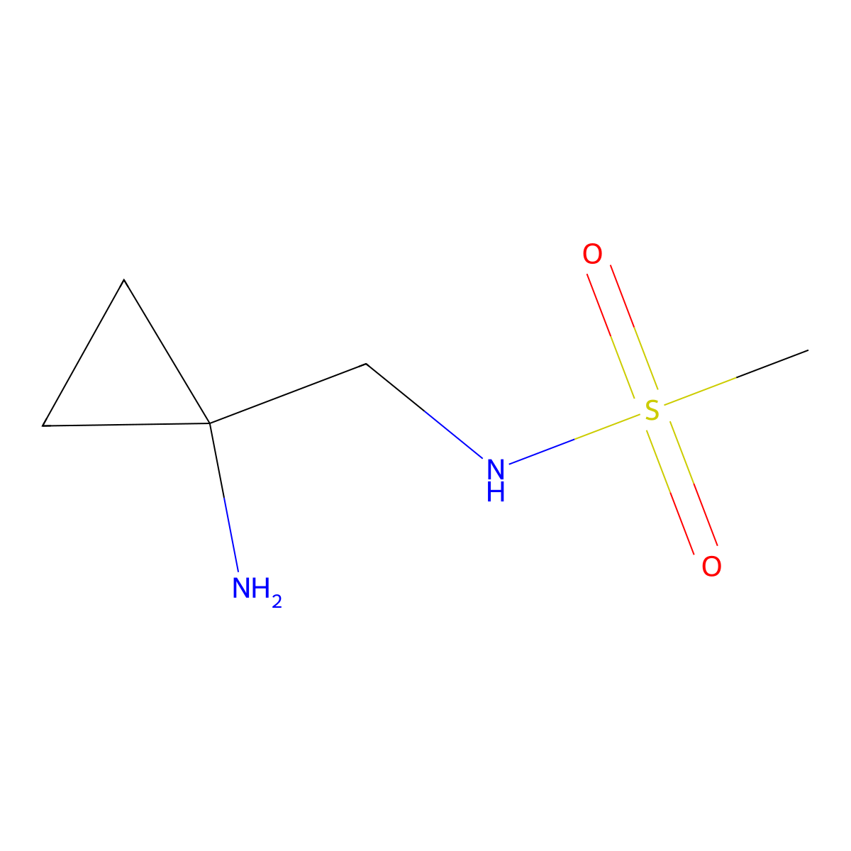 N-[(1-aminocyclopropyl)methyl]methanesulfonamide molecular structure, CAS 2137559-89-6