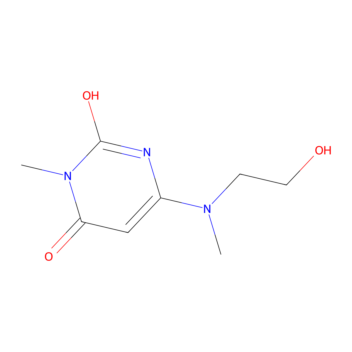 6-((2-Hydroxyethyl)(methyl)amino)-3-methylpyrimidine-2,4(1H,3H)-dione molecular structure, CAS 2137559-92-1
