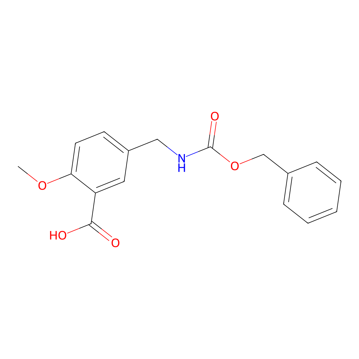 5-({[(Benzyloxy)carbonyl]amino}methyl)-2-methoxybenzoic acid molecular structure, CAS 2137561-60-3