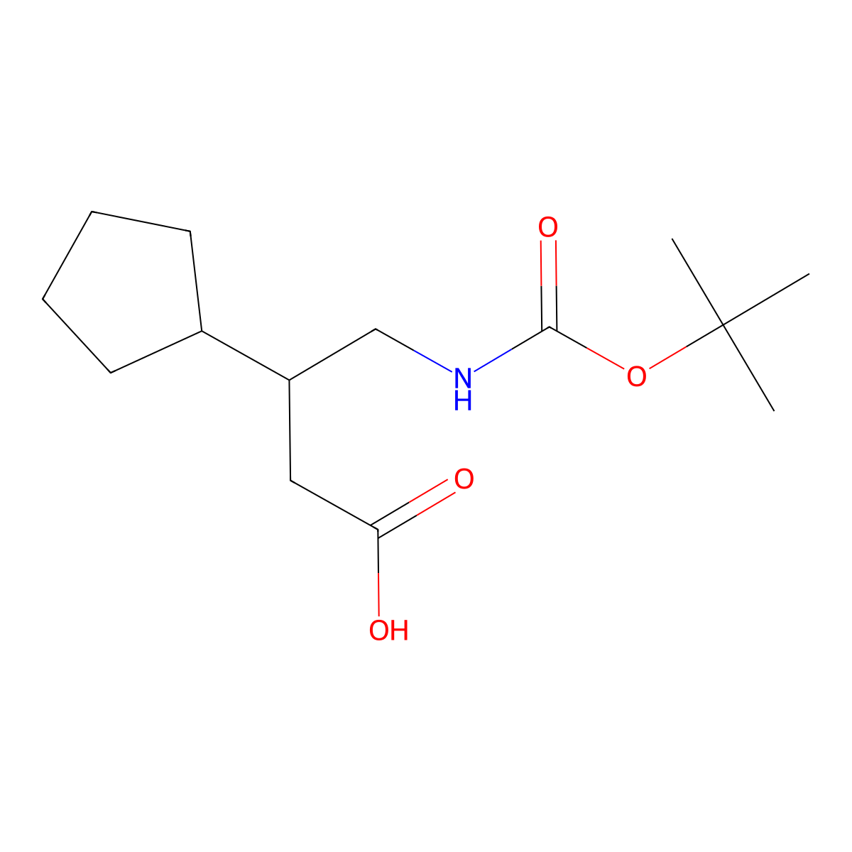 4-{[(Tert-butoxy)carbonyl]amino}-3-cyclopentylbutanoic acid molecular structure, CAS 2137563-69-8