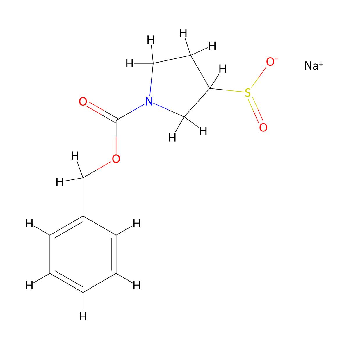 Sodium 1-[(benzyloxy)carbonyl]pyrrolidine-3-sulfinate molecular structure, CAS 2137564-05-5