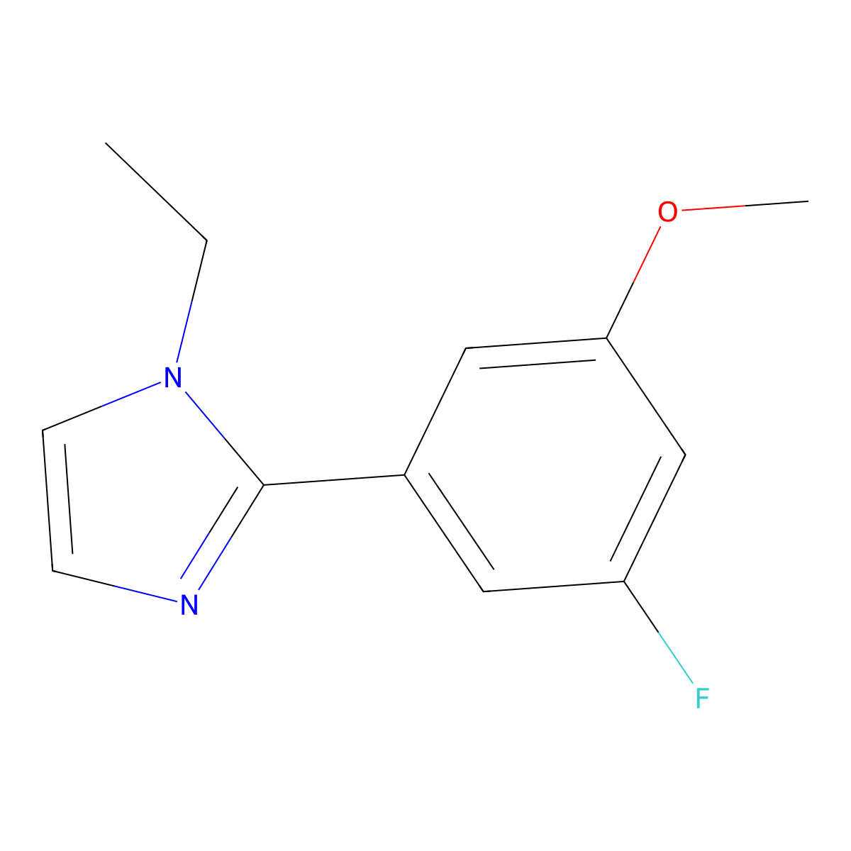 1-ethyl-2-(3-fluoro-5-methoxyphenyl)-1H-imidazole molecular structure, CAS 2137564-91-9