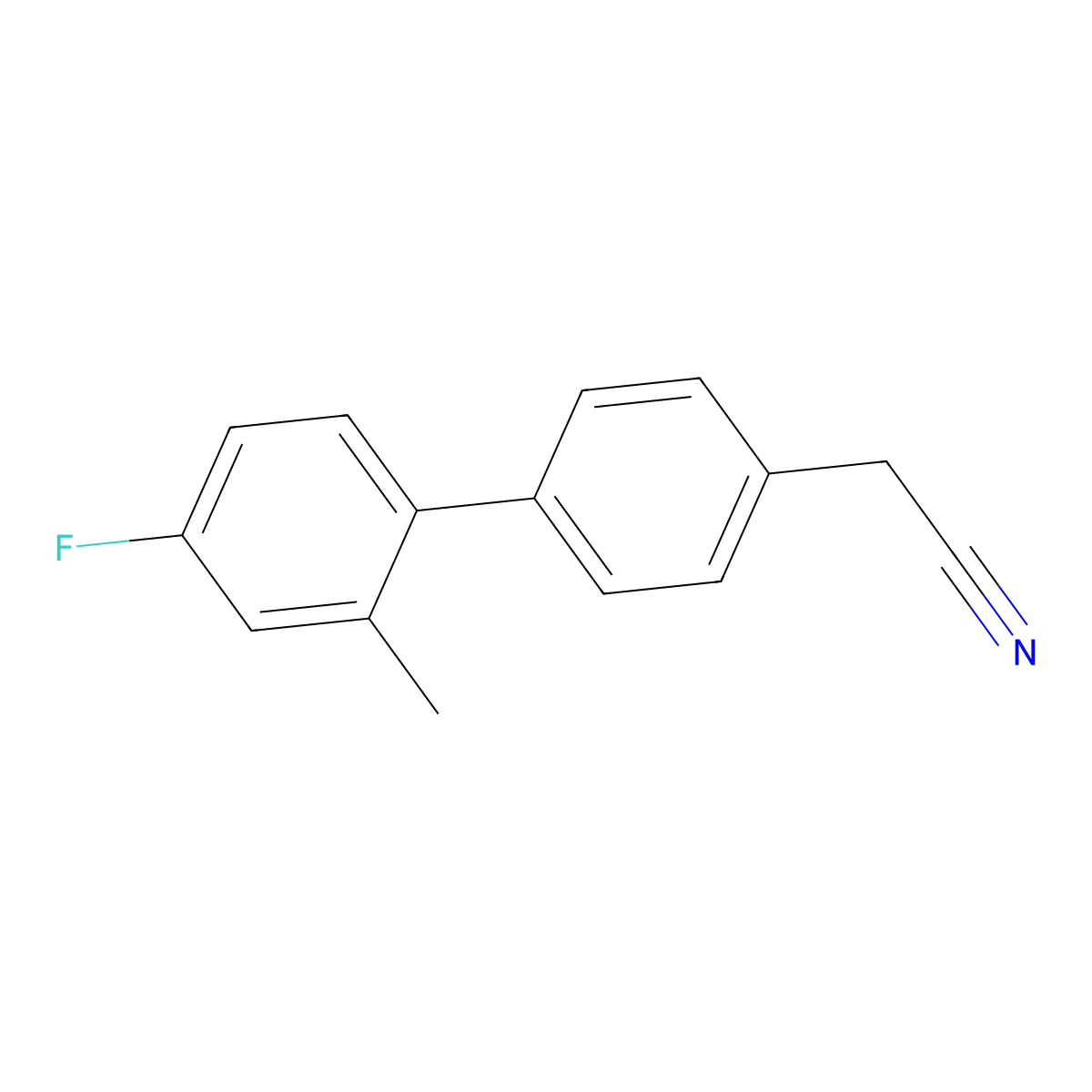 2-[4-(4-Fluoro-2-methylphenyl)phenyl]acetonitrile molecular structure, CAS 2137564-92-0